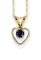 extraordinary itty-bitty sapphire heart birthstone necklace for babies